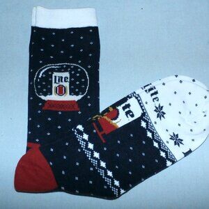 NEW Miller Lite Christmas Socks Ugly Xmas Sweater Snow Globe  Reindeer Socks